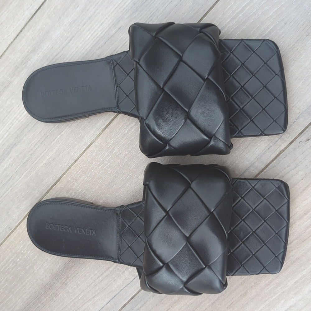 Bottega Veneta Black Lido Slides Sz 9.5 (39.5)